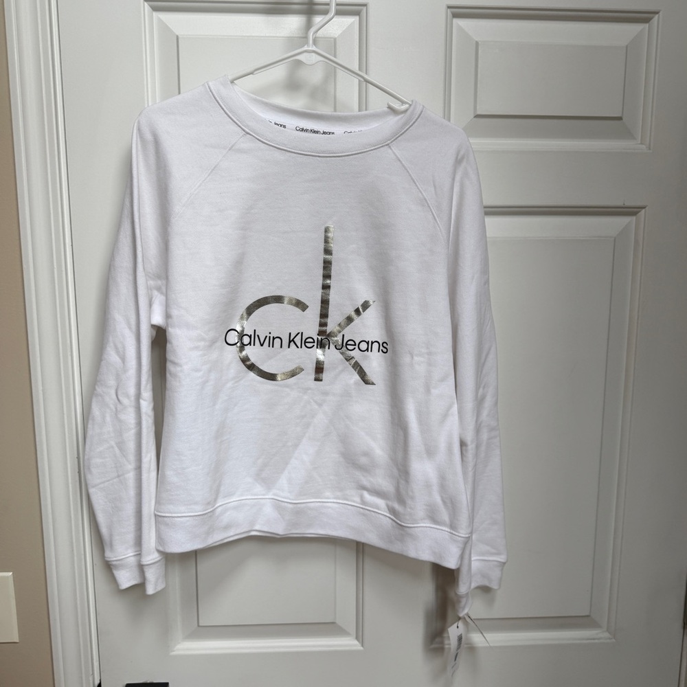 Calvin Klein Jeans White Crew Neck Sweater